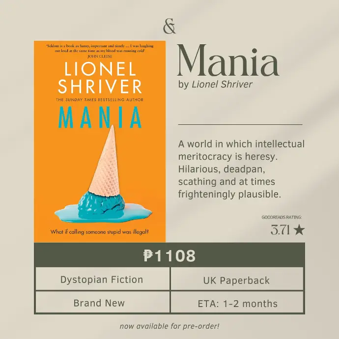 Mania by Lionel Shriver (Paperback)