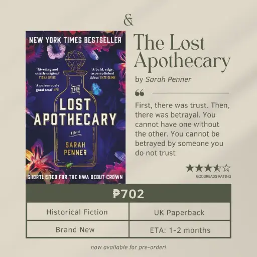 The Lost of Apothecary by Sarah Penner (Paperback)